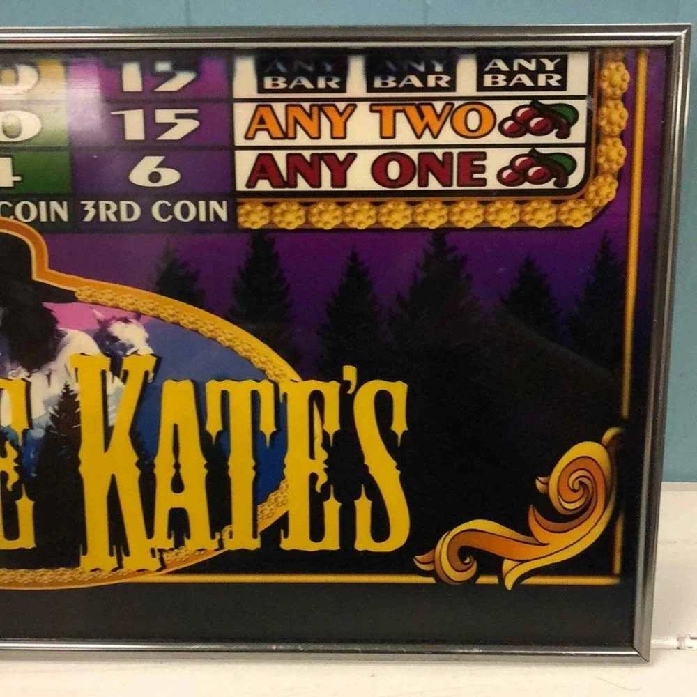 Vtg‎ Coyote Kate's Las Vegas framed framed casino glass 20